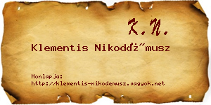 Klementis Nikodémusz névjegykártya